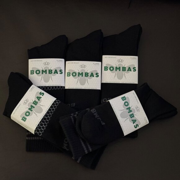Bombas midCalf Socks mens size XL black Honeycomb cushion antimicrobial new - Picture 10 of 10